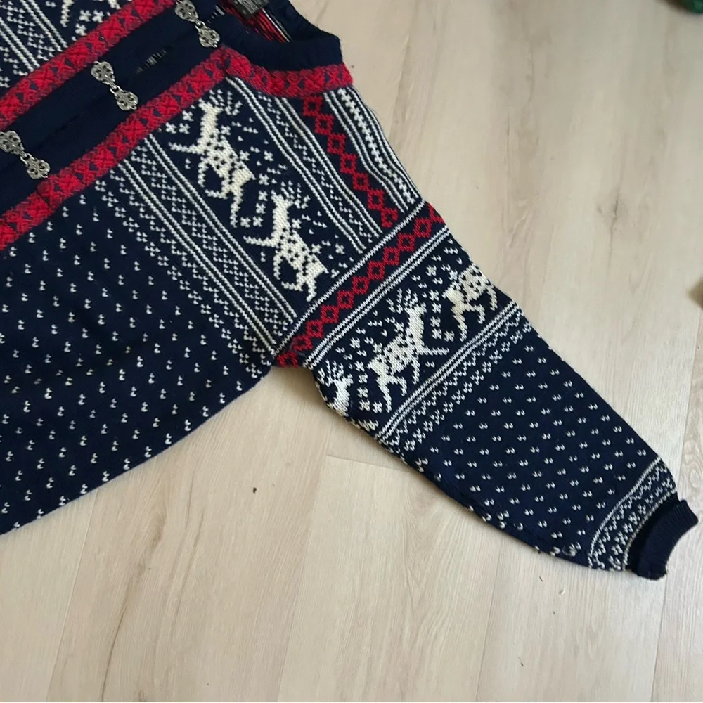 DALE of norway virigin wool sweater womens size XXL loose weave navy winter - Picture 7 of 14